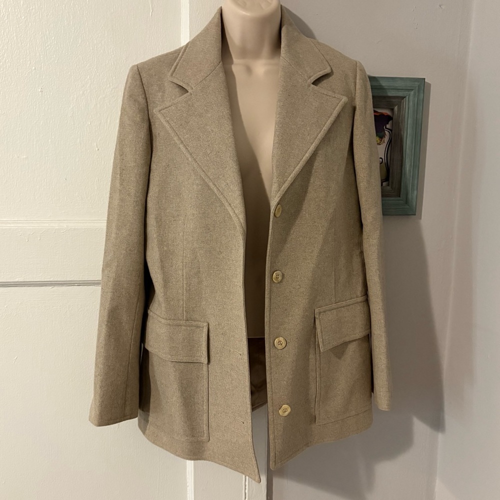 Givenchy Sport Blazer Vintage Wool Women’s Paris Tan Beige Neutral